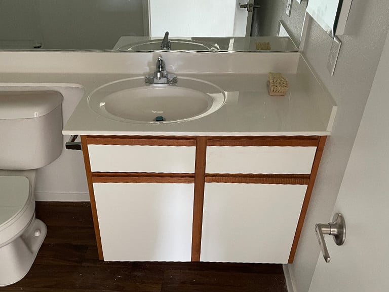 New Bathroom sink after restoration services